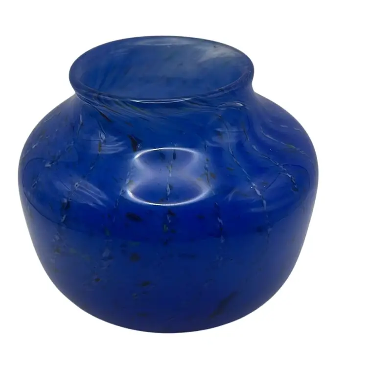 Signed Art Glass Vase By John Geci, 5-3/4” Tall x 5” Wide