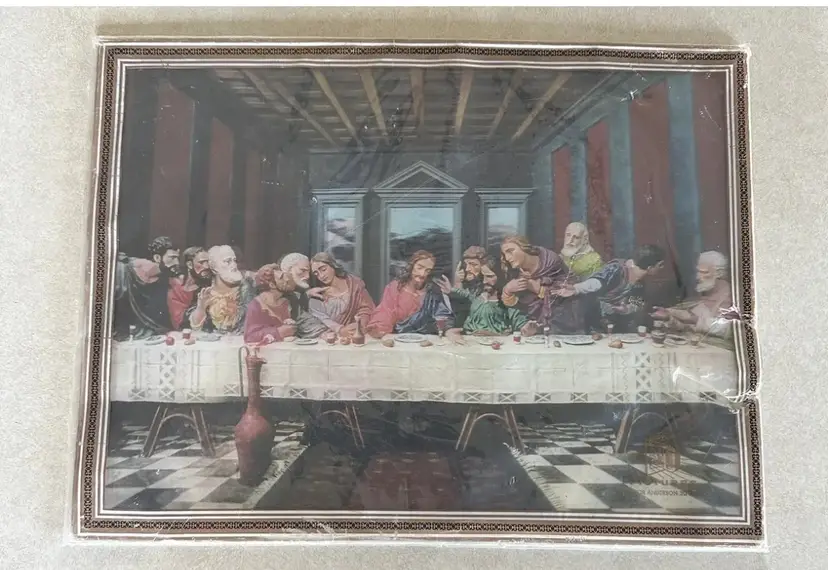 Vintage Lenticular The Lords Last Supper Original Packaging  16x12