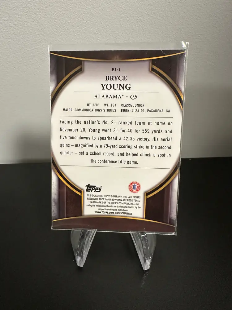 Bryce Young 3 Card Rookie Lot Bowman (1) And Pro Set (2) Alabama Crimson Tide