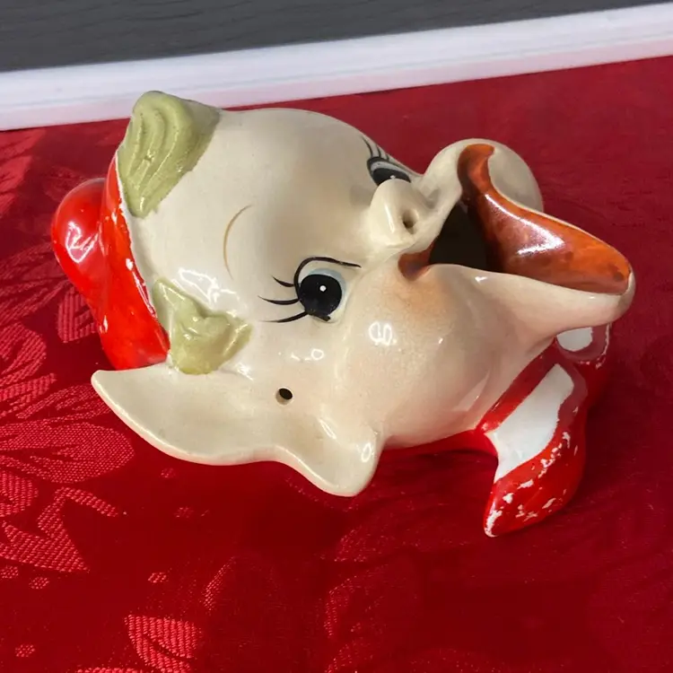 Vintage Pixie Ashtray, Smoke Comes Out Of Nose And Ears