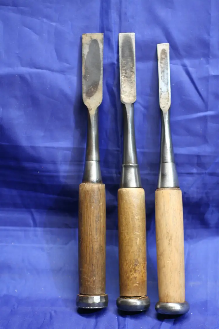 Lot of 3 Japanese Chisels  Nomi