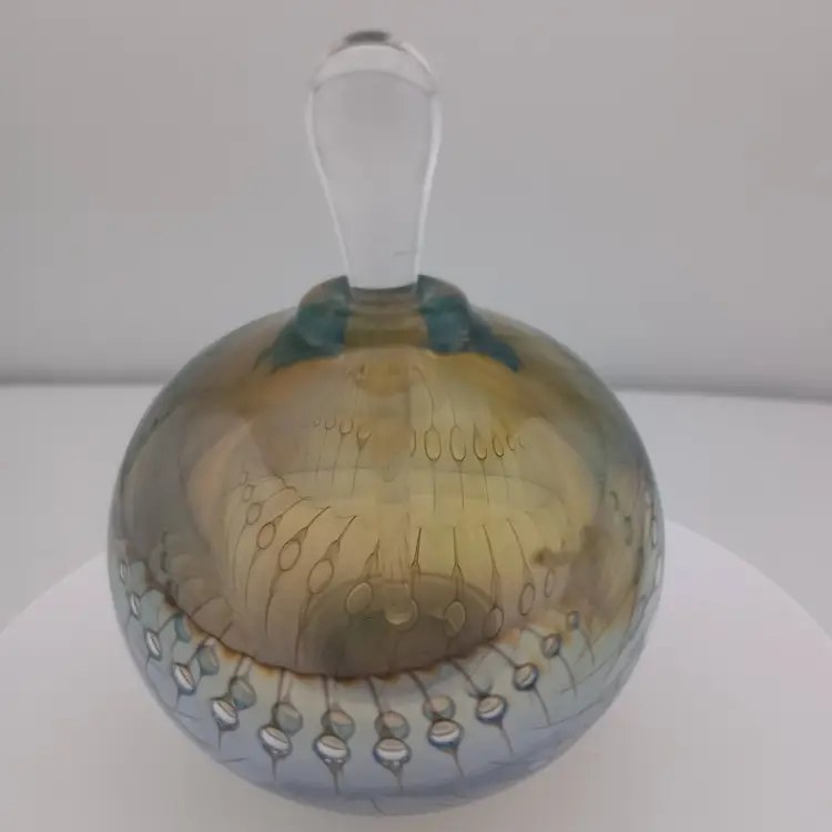 Signed Burch art glass perfume bottle, 1991