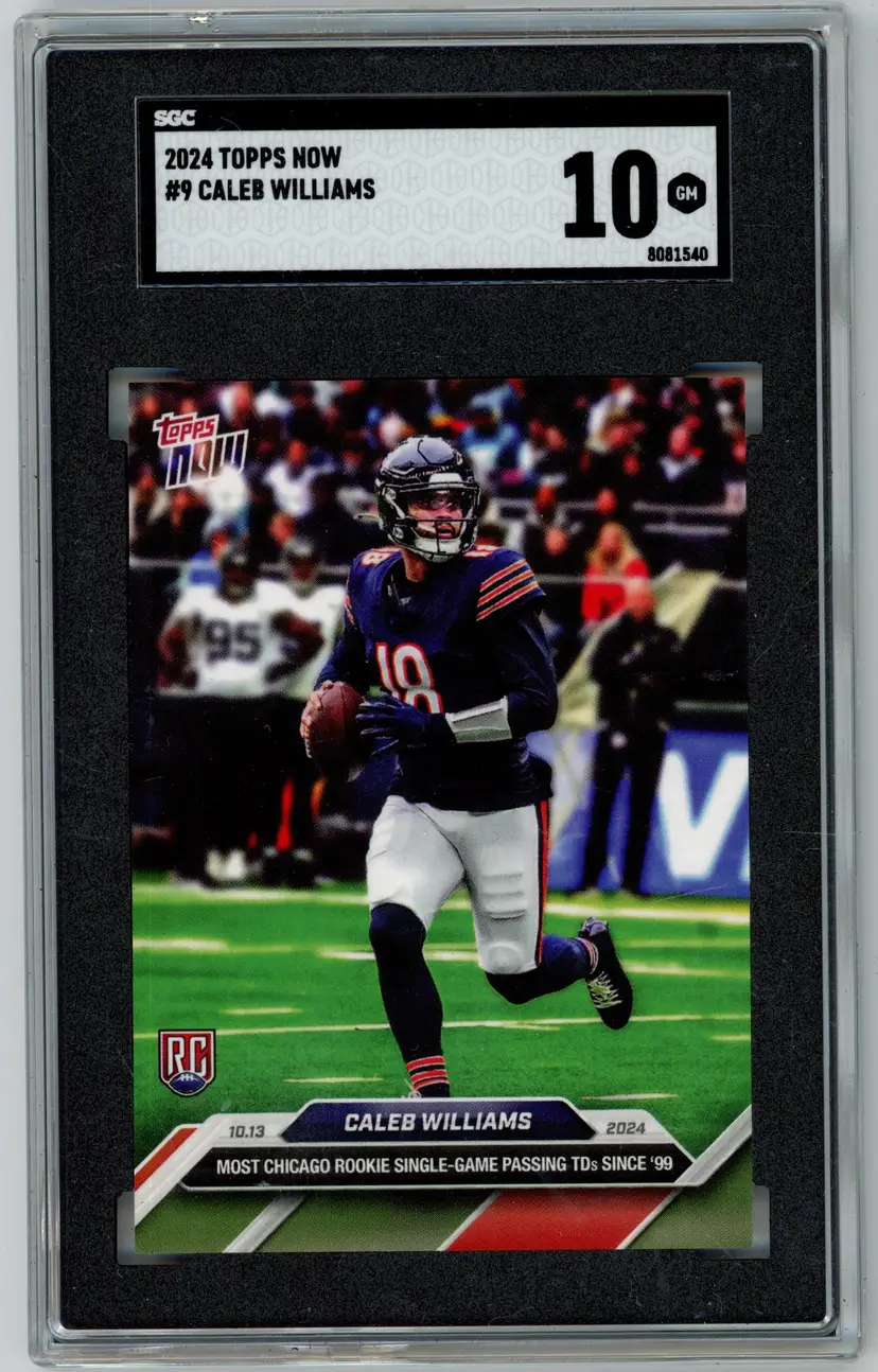 2024 Topps Now CALEB WILLIAMS RC Rookie #9 BEARS SGC 10 GM