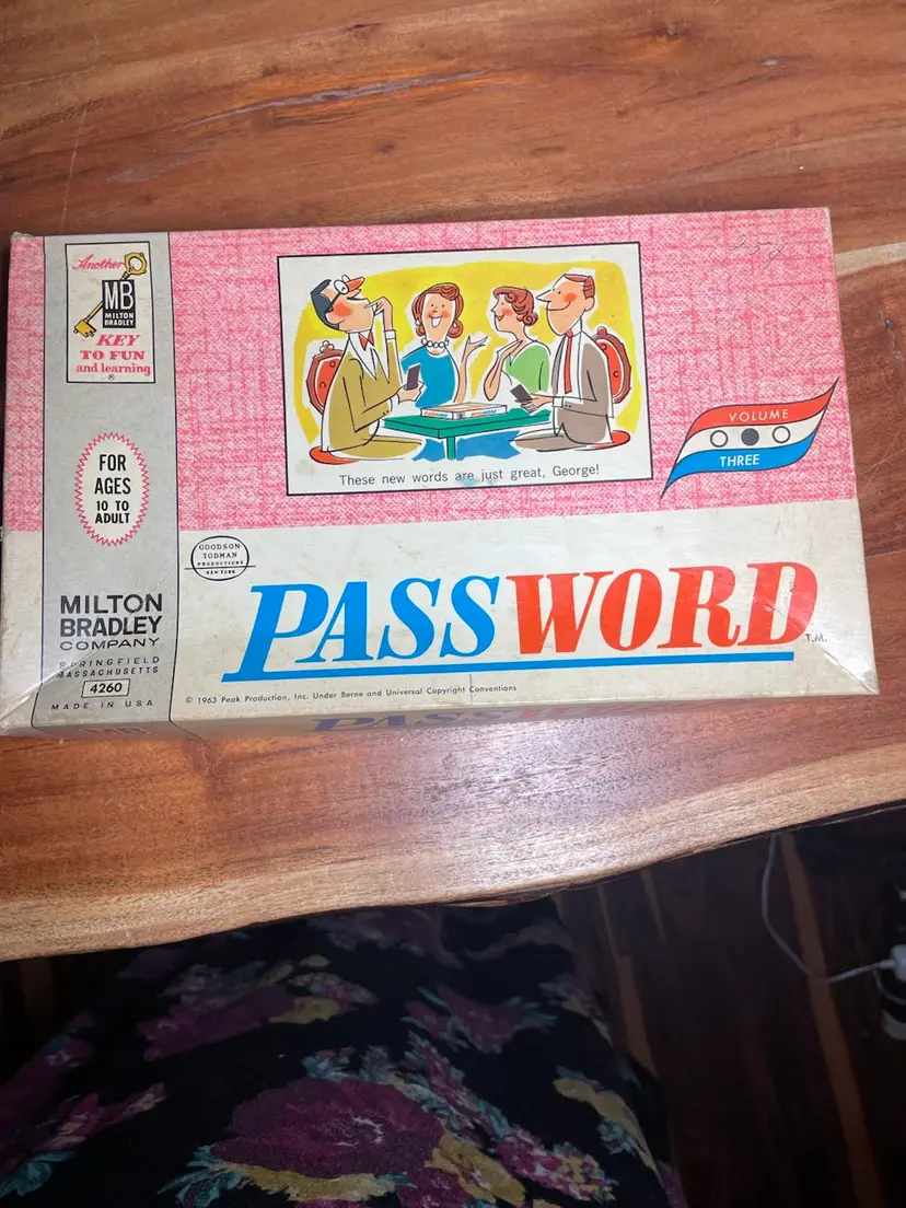 Vintage Milton Bradley Password Game