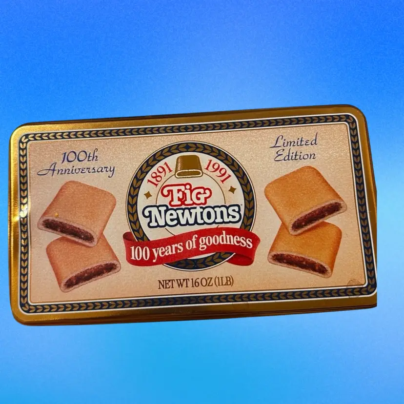 1991 Nabisco Fig Newtons 100th Anniversary limited edition metal tin.
