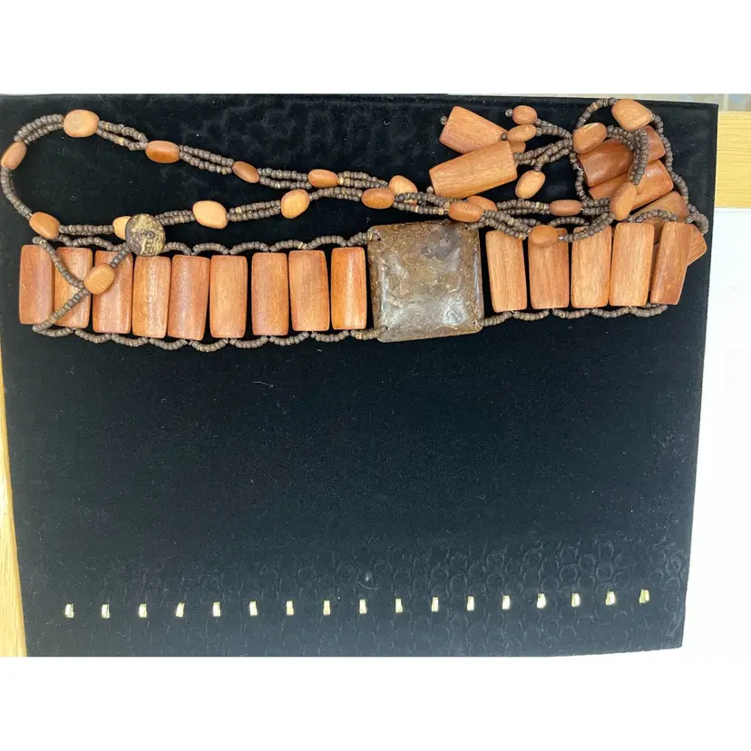 Wooden Belt w/ Stone Center-One Size Fits All