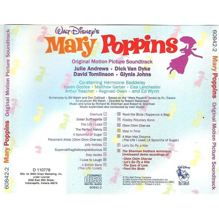 Mary Poppins Original Soundtrack CD Like New