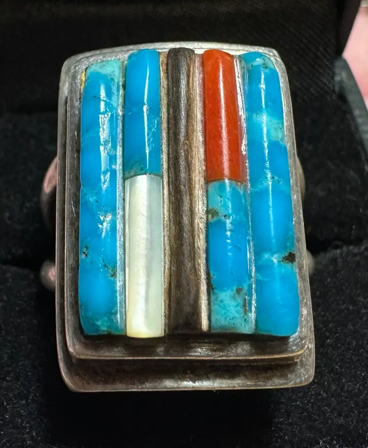 Sterling Cobblestone “Charlie John” Signed Ring Sz 11