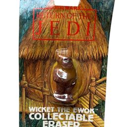 18. Wicket Star Wars Eraser On Card - Card Has Wear