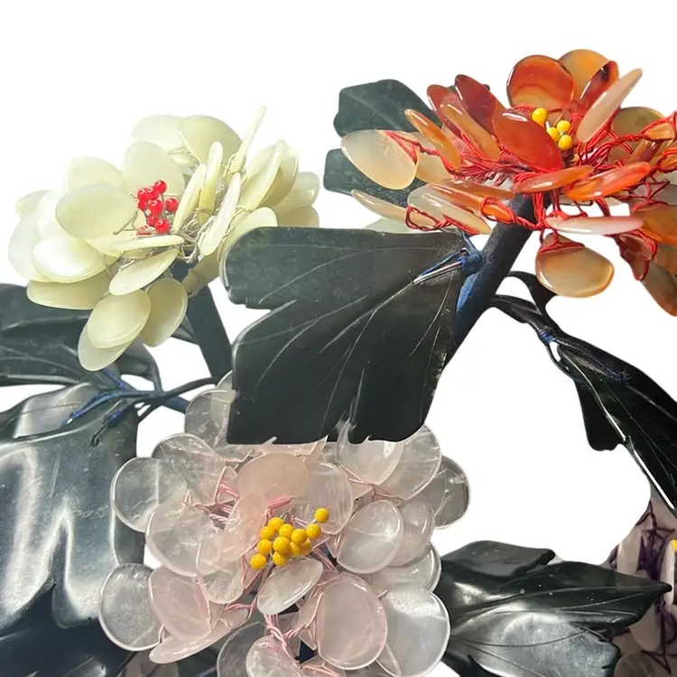 Beautiful, Big And Stunning Vintage Chinese Jade Stone Bonsai Tree.