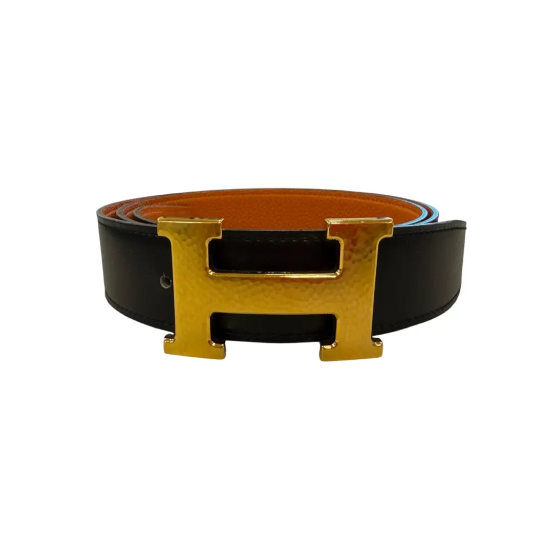 Hermes Togo Leather Martelee H 32mm Belt 85