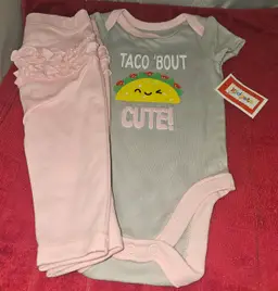 2Piece Set Body Suit-Pants Taco 'Bout Cute Kidgets 3-6M Snap NWT