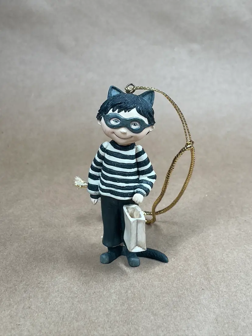 Lang & Wise Boy in Masked Cat Costume Halloween Figurine 3.5" Black White