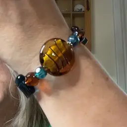 Large Glass Bead Stretchy Bracelet