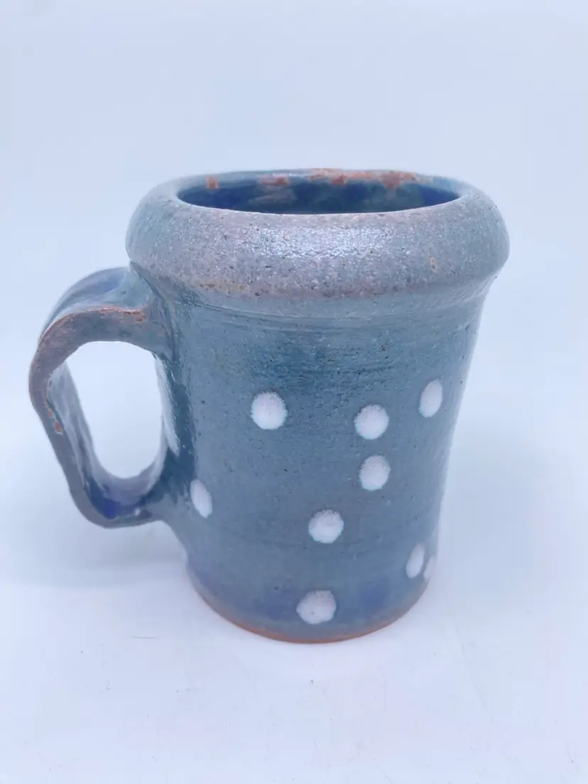 Studio Art Pottery Mug Polka Dots- Signed