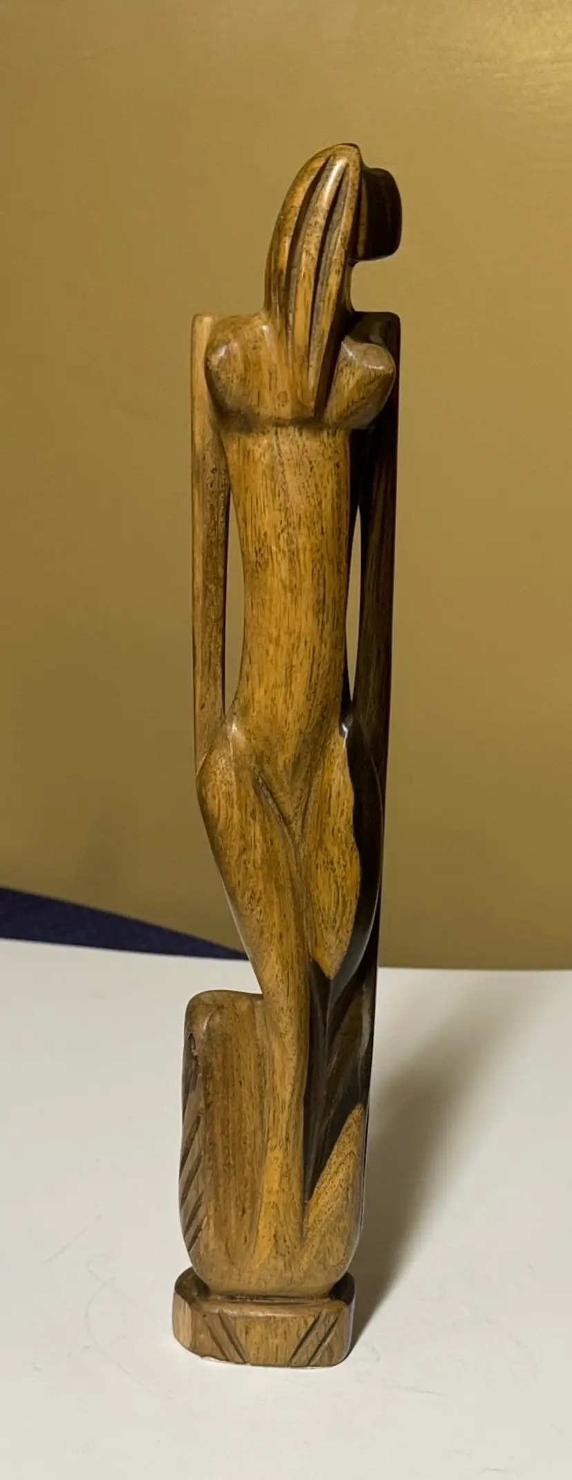 Muneca Hand-Carved Exotic Wood Woman Figure Abstract Female Form Sculpture