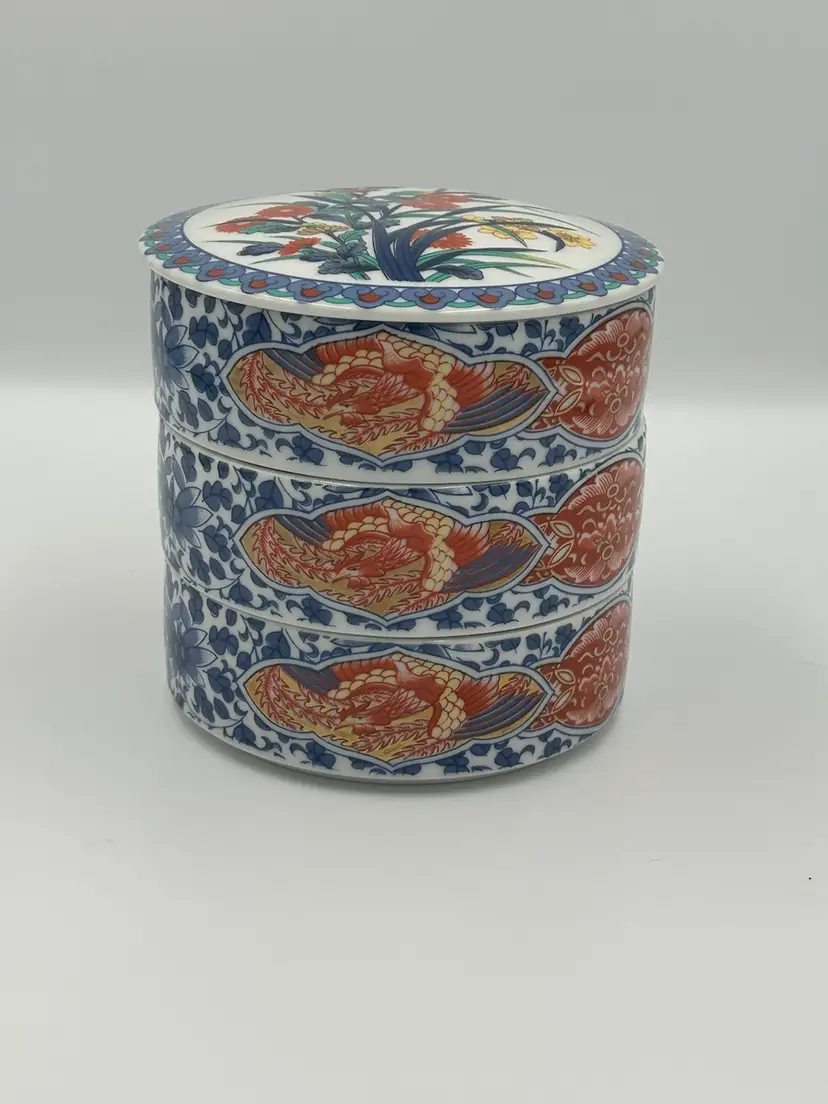 Japanese Traditional Arita Ware Jubako Imari Porcelain Bento Boxes