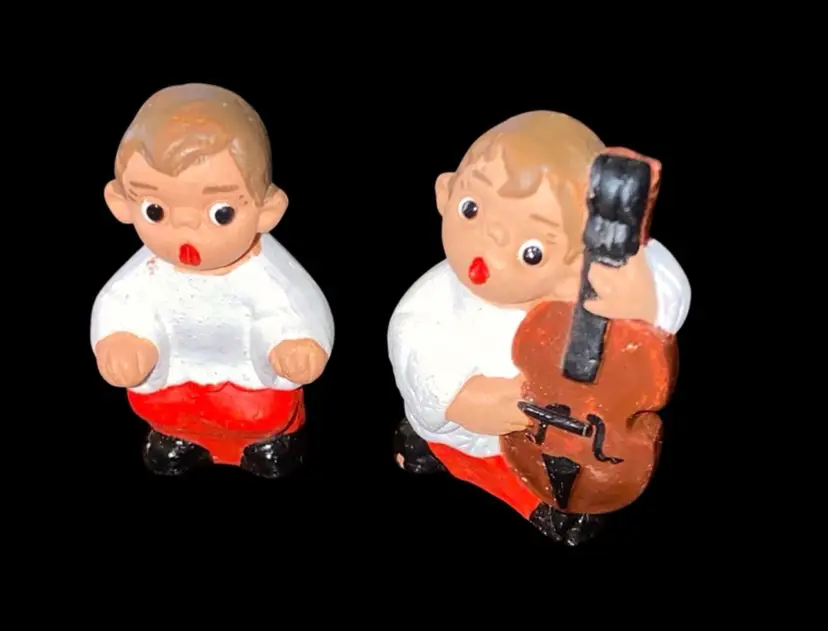 #29-  40% Off Sale-Vintage Red Clay Mud People Figurine From Mexico As Shown 2" (was $10)