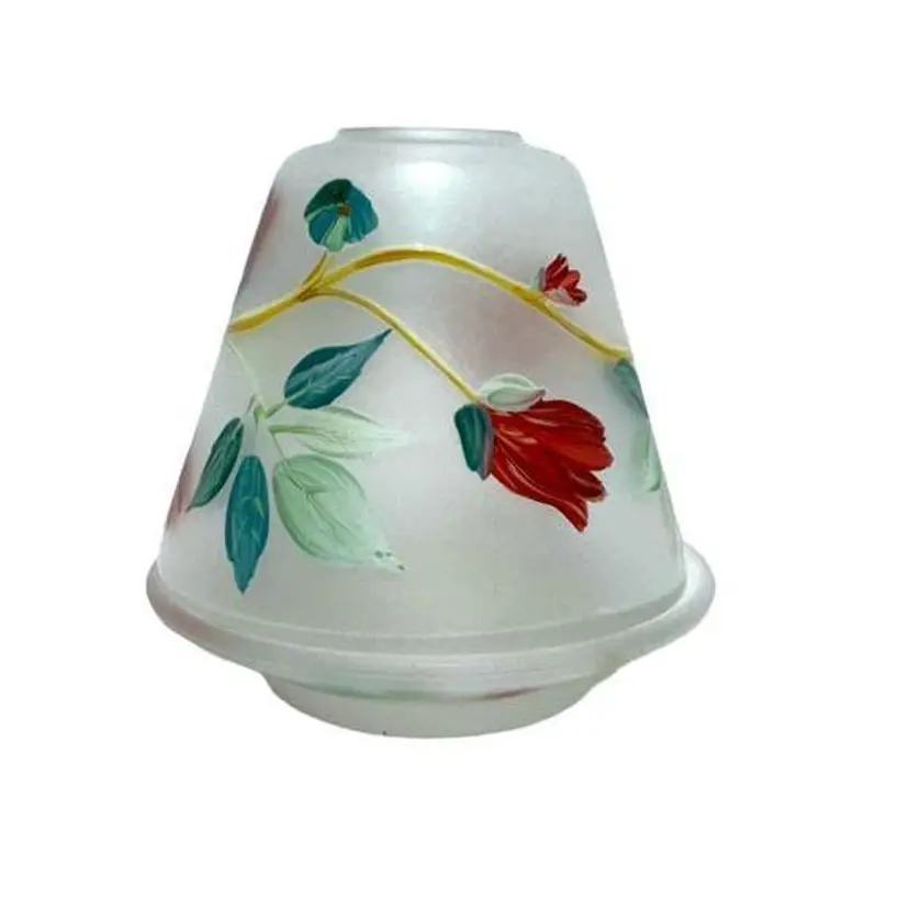 Yankee Candle Exclusive Small Frosted Flower Jar Shade and Underplate