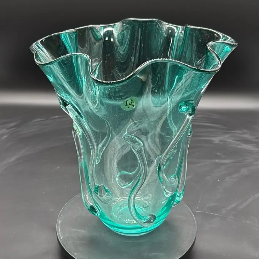 Antique Aqua Blue Italian Vase