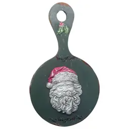 Vintage Upcycled Santa Wood Made By Me Drnksuzy Green Christmas Wall Decor