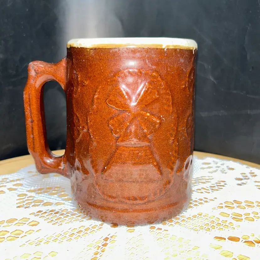 Antique Pottery Burley-Winter Brown Stoneware Mug