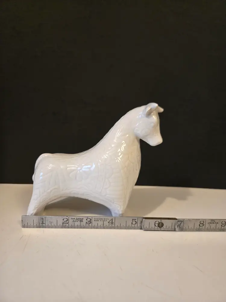 MCM Bitossi Style White Ceramic Bull Figure