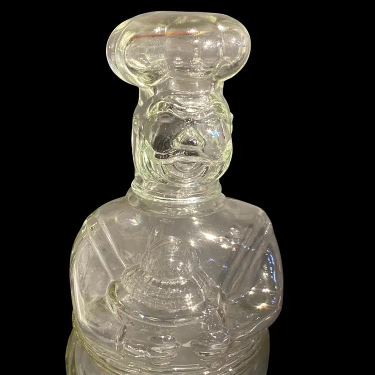 Vintage Clear Glass Chief Figure Decanter