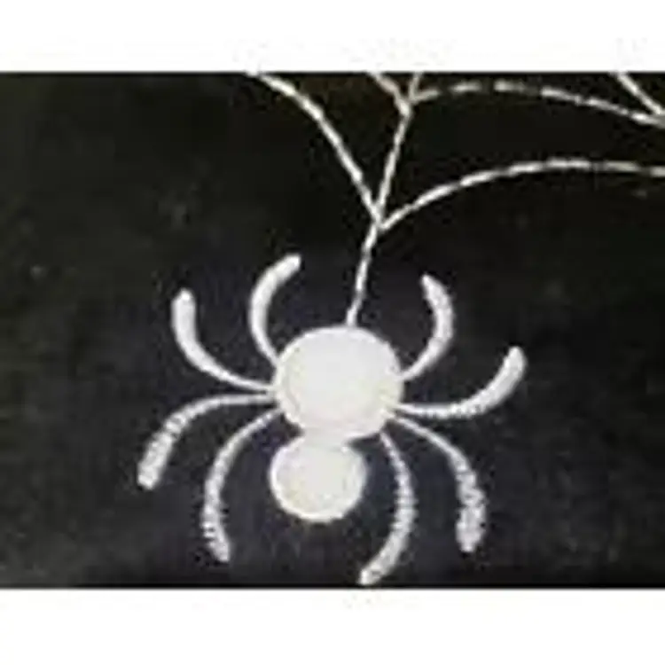 Pier 1 Imports Spider Web Pillow Embroidered Halloween Black Velour Super Soft