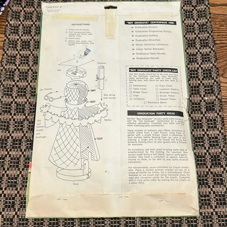 Vintage Hallmark Boy Graduate Centerpiece