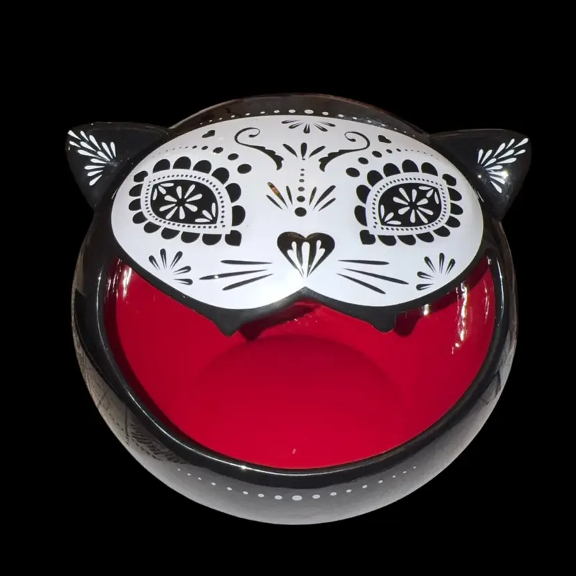 Cat Head Day Of The Dead Large Bowl