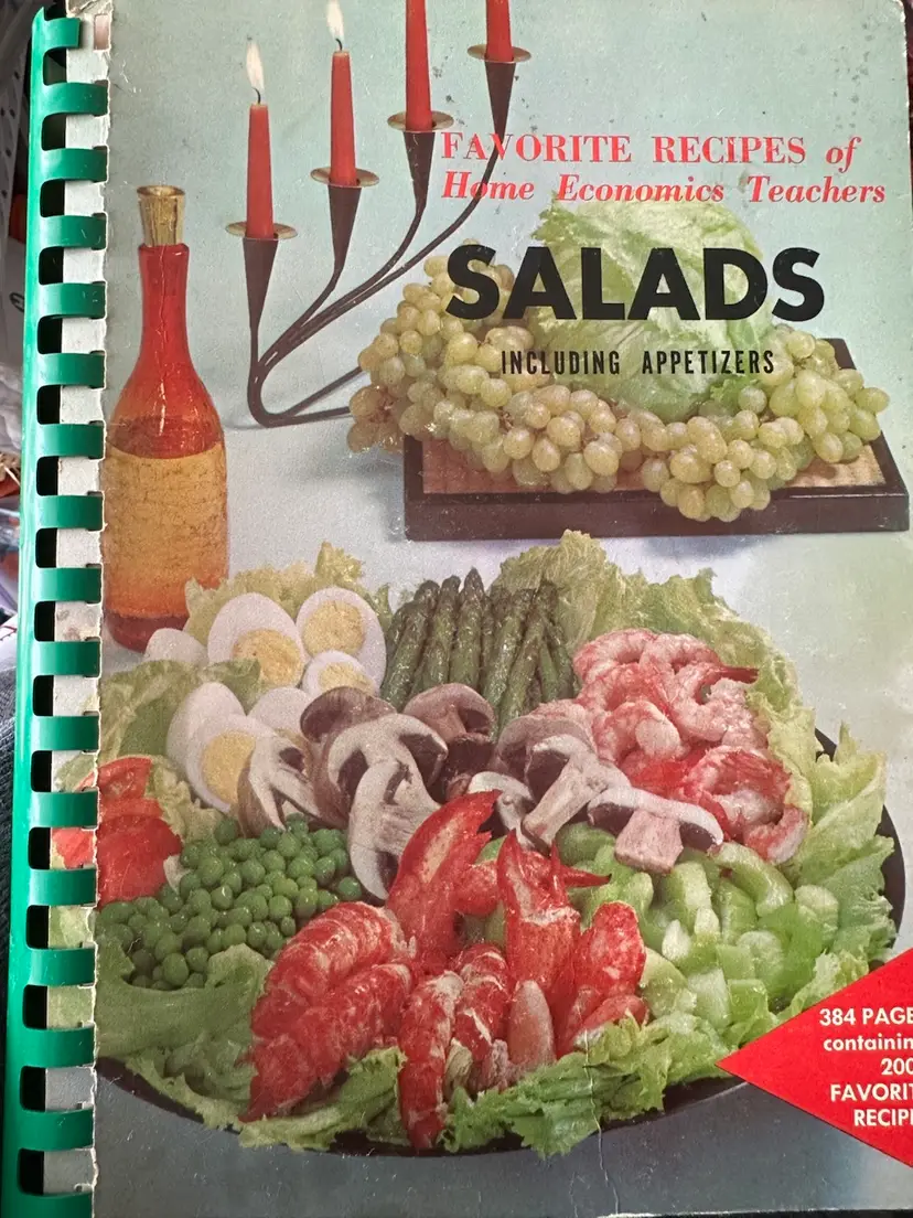 Vtg Salad Recipes Cook Book MCM 1964 Home Economics Teachers Cookbook Grannycore