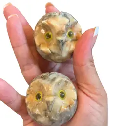 Carved Stone Owl Set