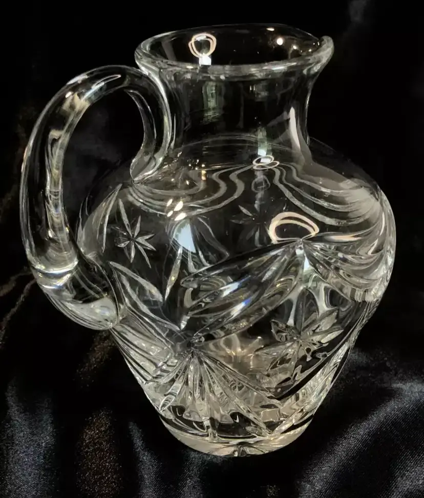 Royal Doulton Broadway 4.5" Crystal Creamer Cut Star Swag Design Discontinued Pattern