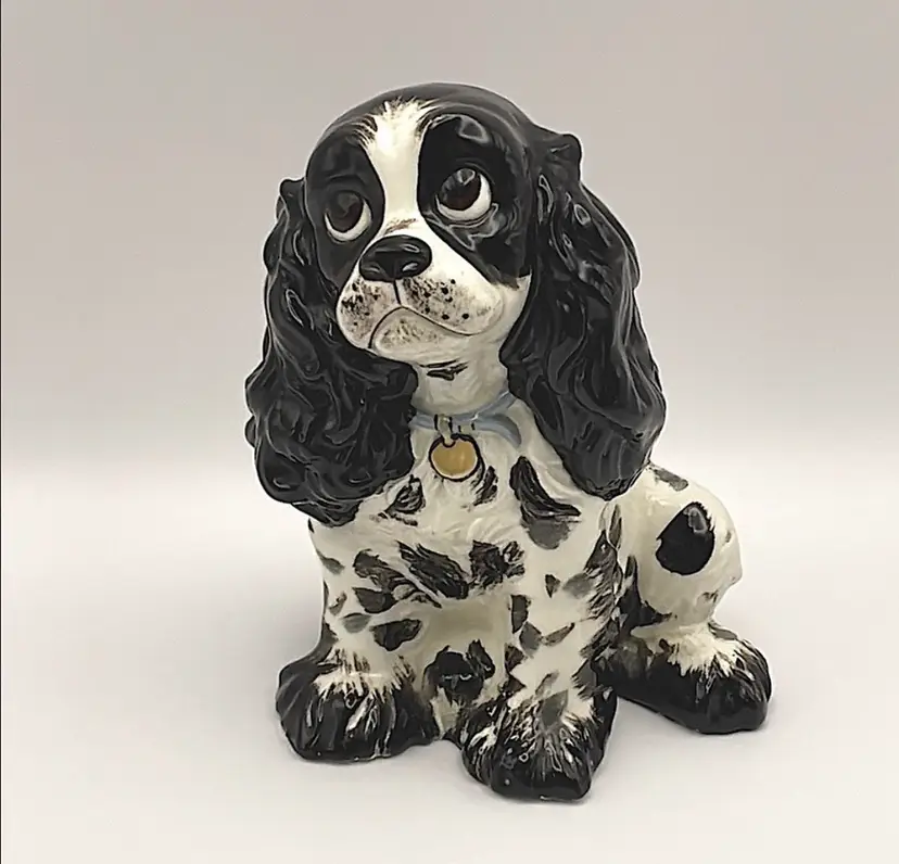 Vintage, Ceramic, “Butch” Cocker Spaniel, Dog, Albert Staehle, Partial Hagen Renaker Sticker on back