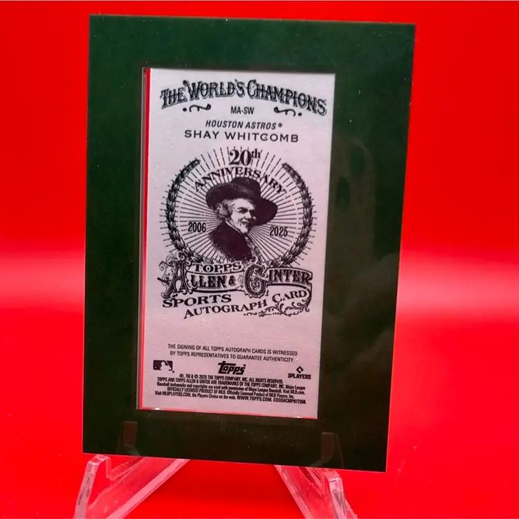 Shay Whitcomb 2025 Topps Allen & Ginter RC Mini Framed Auto 38/50 Houston Astros