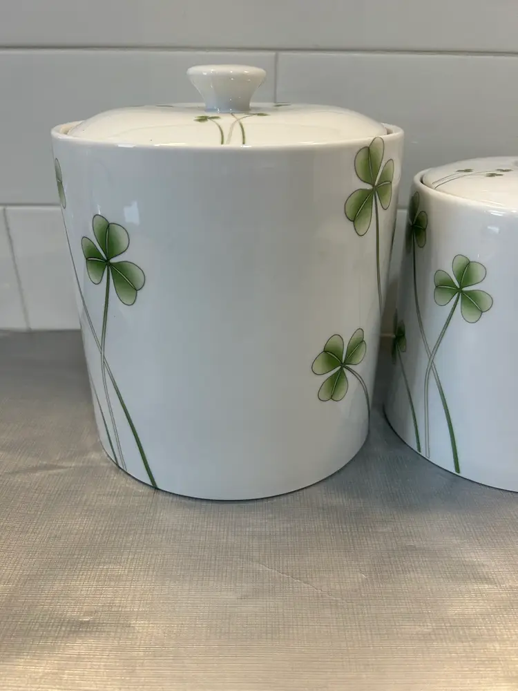 Marcus Notley Pottery Ireland 2007 Shamrock 3 Piece Canister Set