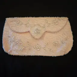 Beaded Snap Clutch Bag Handmade in Belgium for Bloomingdales 1950’s 4¼" × 7⅝" Vintage