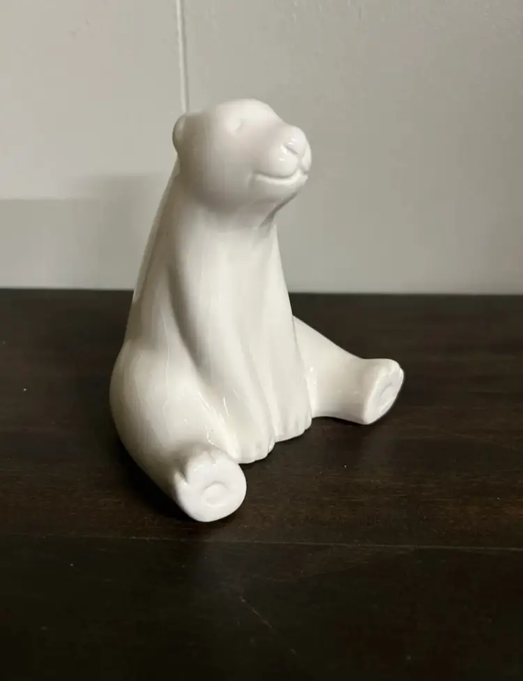 Ceramic White Polar Bear Figurine