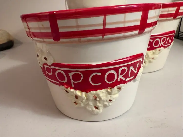 Four Individual Ceramic Popcorn Bowls