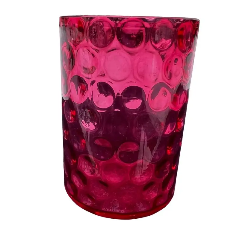 Vintage Cranberry Coin Dot Tumbler 