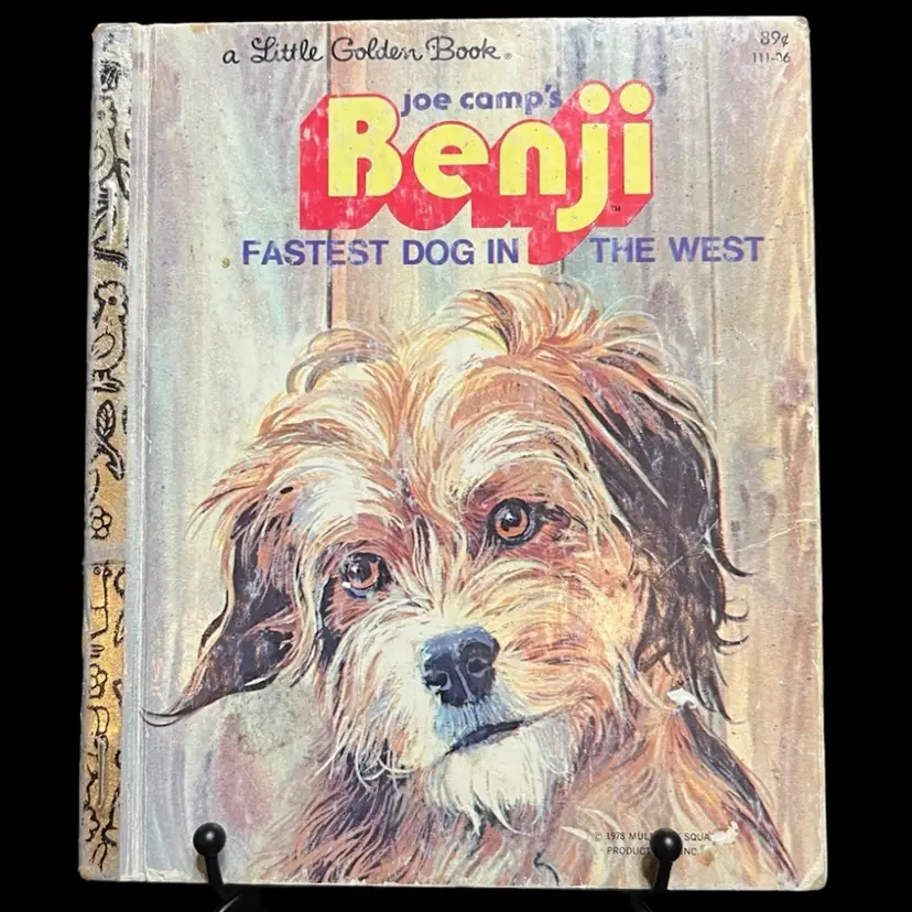 MARKDOWN! Little Golden Book Benji Fastest Dog in the West 1978