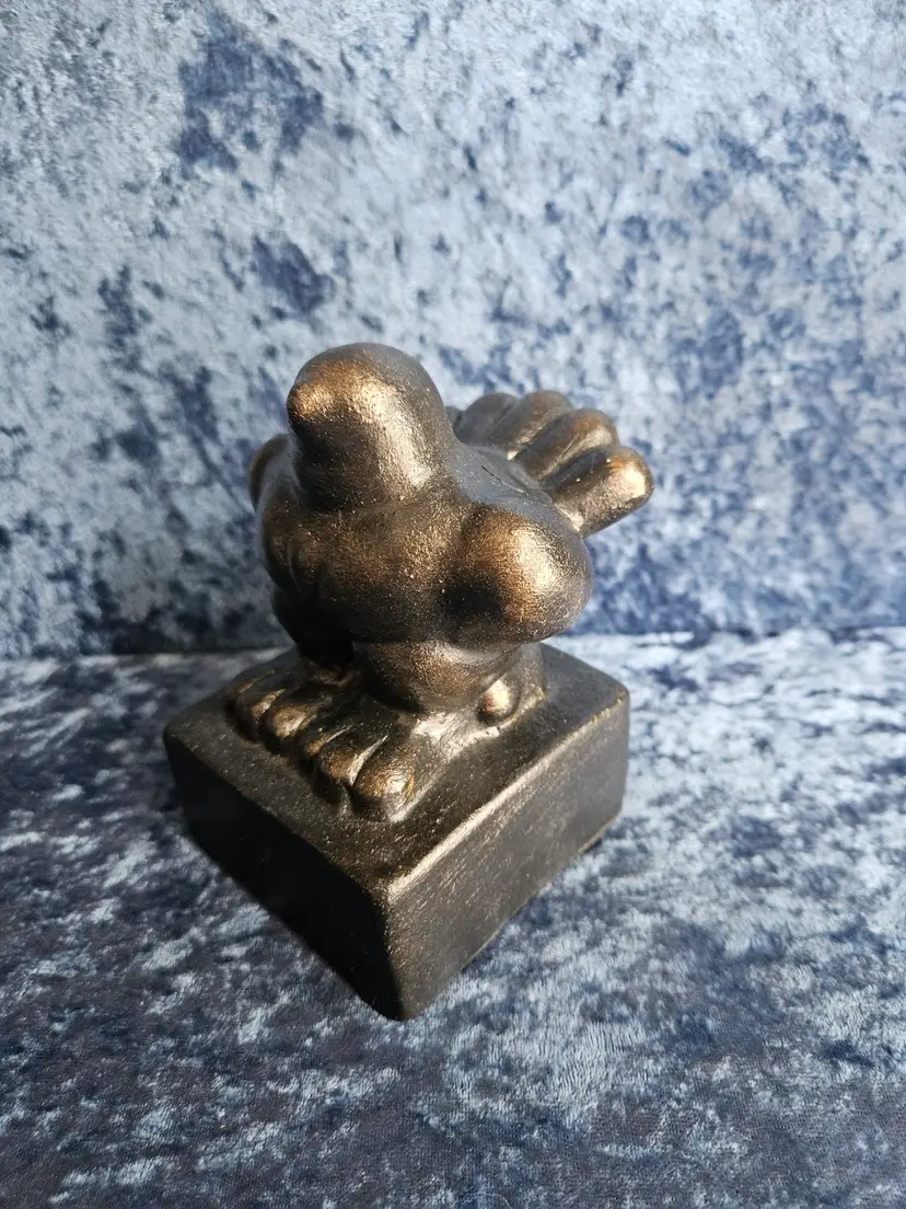 Vtg Fernando Botero Style Ceramic Fat Bird Figurine Plump Chubby Pigeon Statue