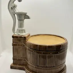 Vintage Duncan Enterprises Water Pump Well Design Planter, Made In USA 1978, Stamped Trademark