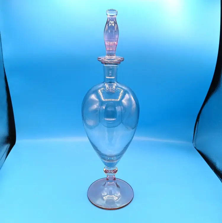 Large Pink and Blue Decanter in Perfume Bottle Form