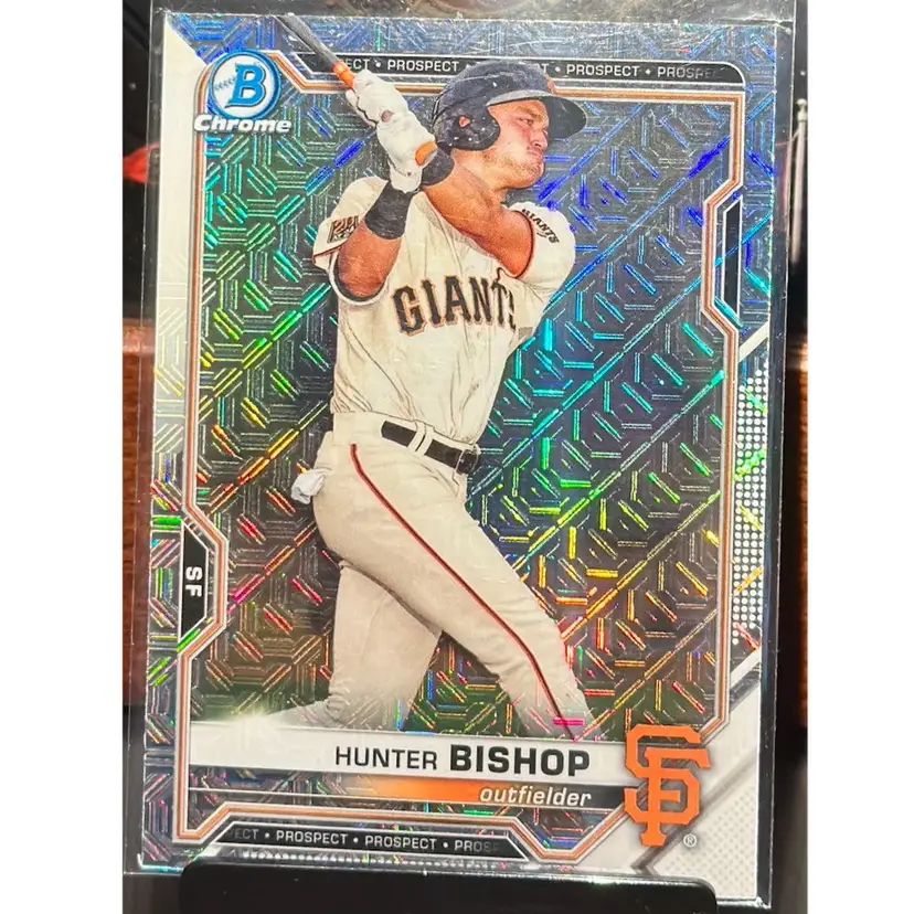 Hunter Bishop San Francisco Giants 2021 Bowman Chrome Prospects Mojo Refractor