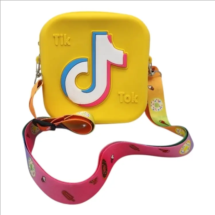 TikTok Silicone Crossbody Bag Mini Shoulder Purse Fan Accessory Adjustable Strap