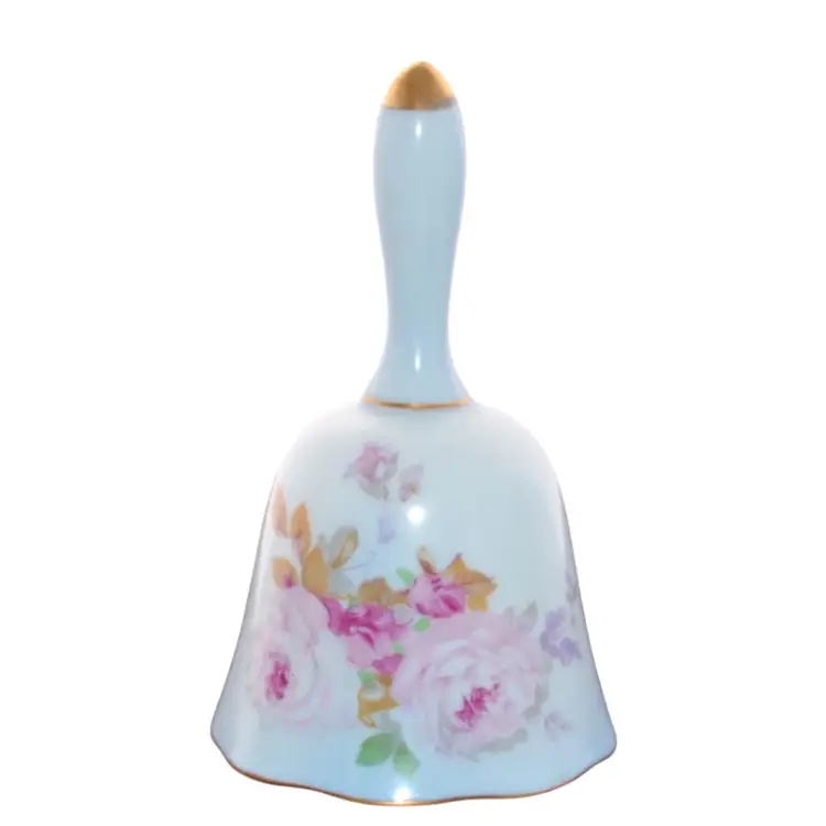 Porcelain Bell Hand Painted Pink Flowers NIPPON (Japan)