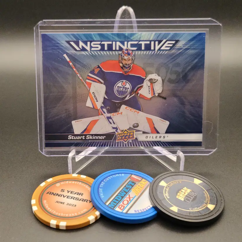 2023-24 Upper Deck Series 2 Stuart Skinner Instinctive Insert Card # IN-8 - Edmonton Oilers Hockey Card
