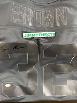 Jim Brown Autographed Jersey Mitchell & Ness Authentic JSA